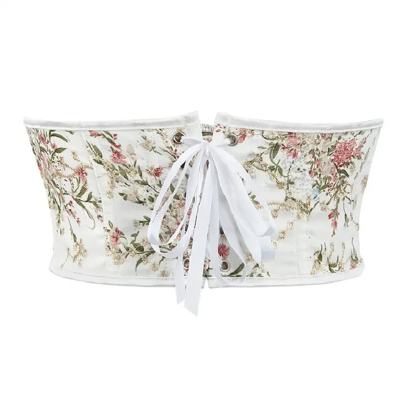 Ceinture Corset Blanche Fleurie Multicolore – Image 3