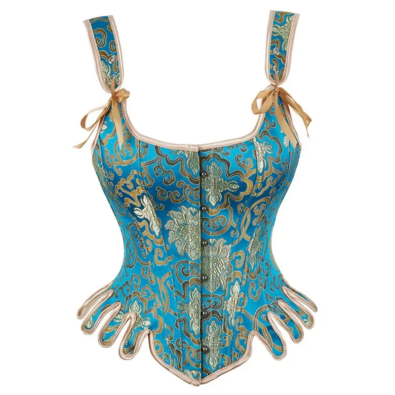 Corset Bleu Turquoise Rococo Renaissance – Image 2