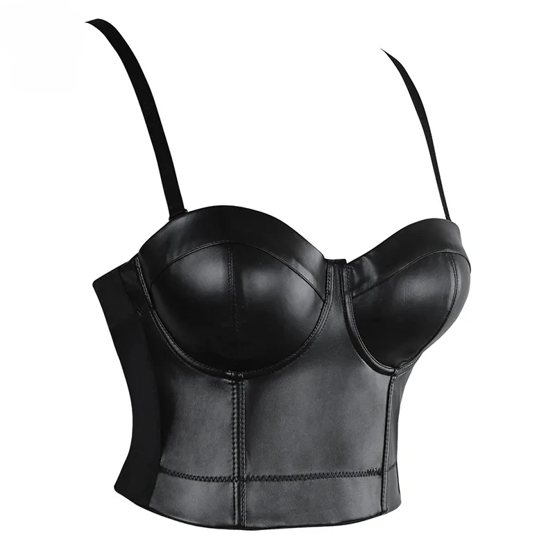 Corset Soutien-Gorge Gothique Noir-Similicuir – Image 3