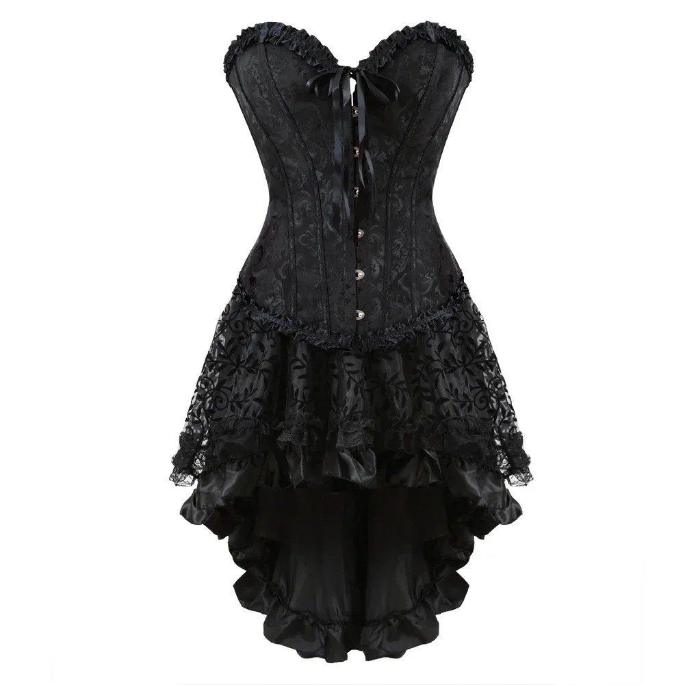 Robe Corset Gothique Noire Grande Taille – Image 2