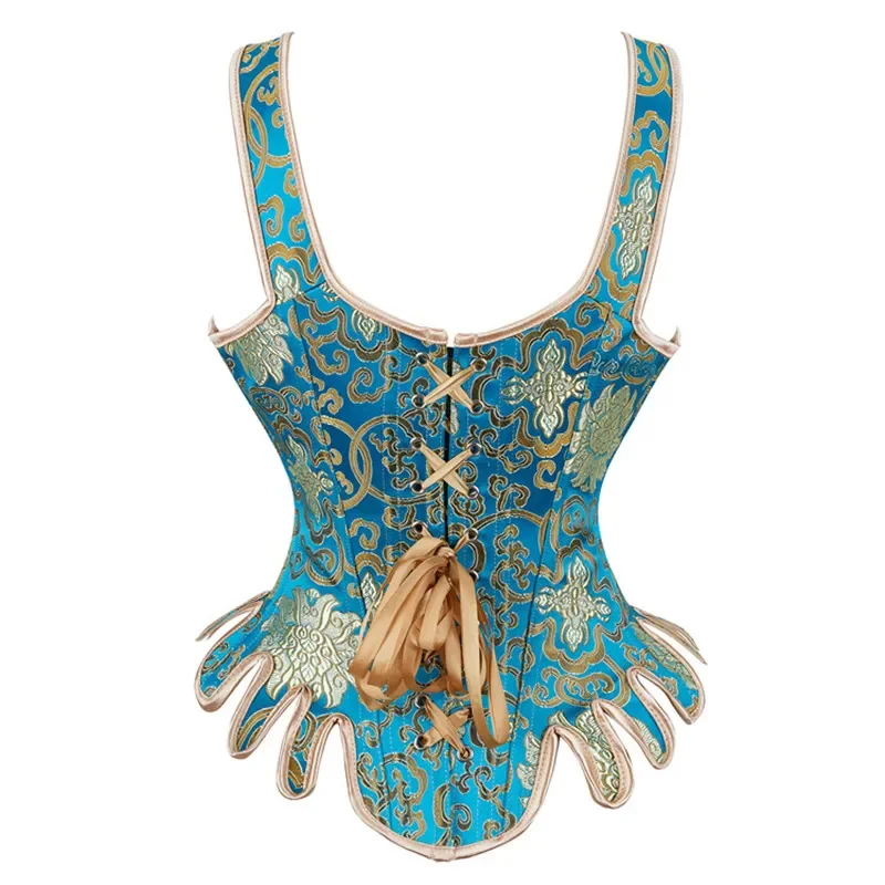 Corset Bleu Turquoise Rococo Renaissance – Image 3