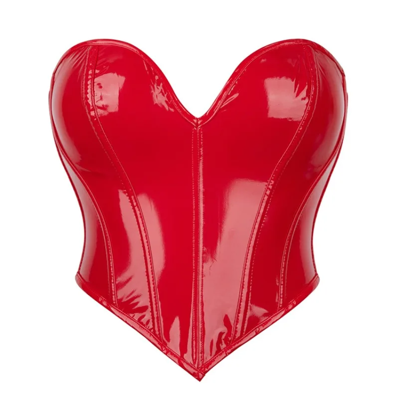 Bustier Corset Gotique Rouge effet Latex – Image 2