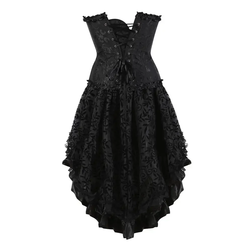 Robe Corset Gothique Noire Grande Taille – Image 4
