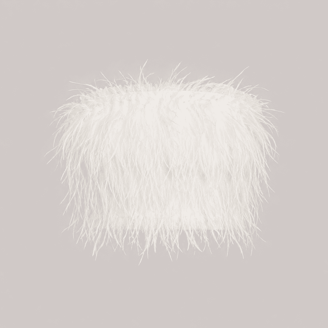 Bustier Bandeau Blanc effet Plumes Autruches – Image 2