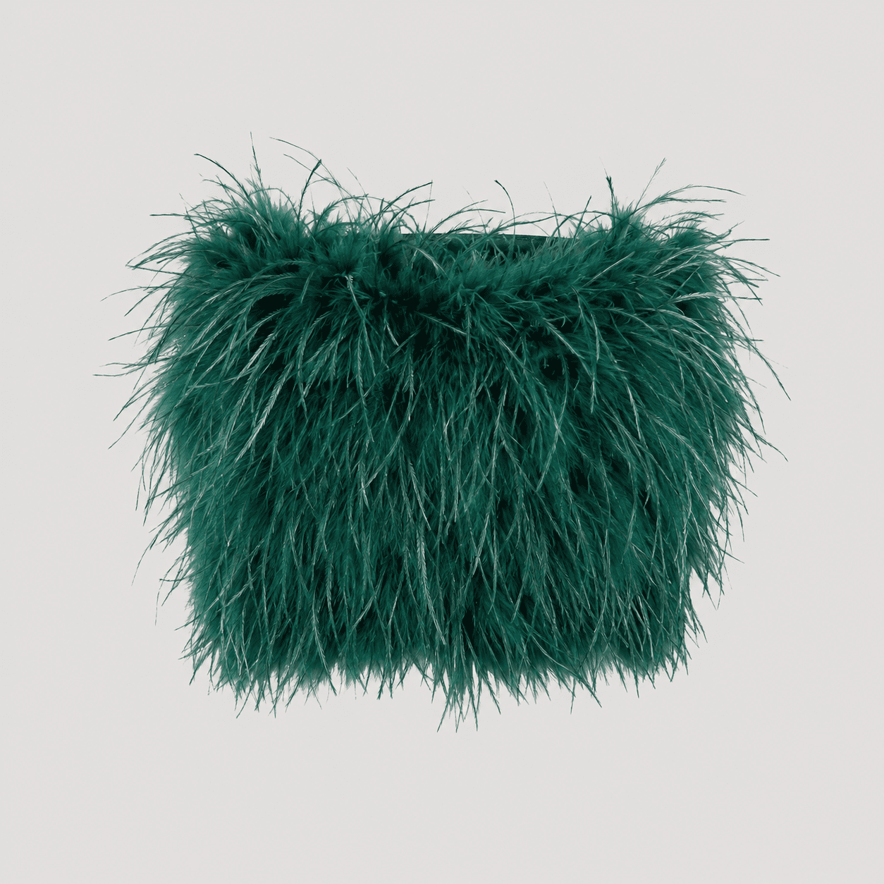 Bustier Bandeau en Plumes Vert Forêt – Image 2