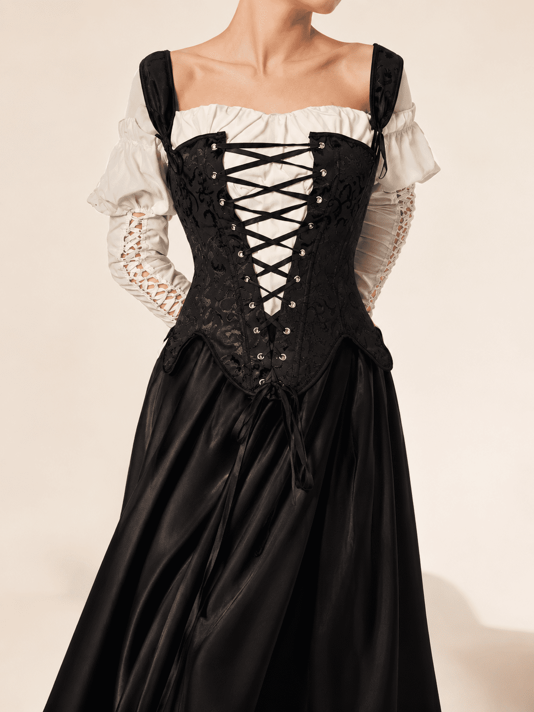 Bustier Corset Gothique Renaissance Noir – Image 2