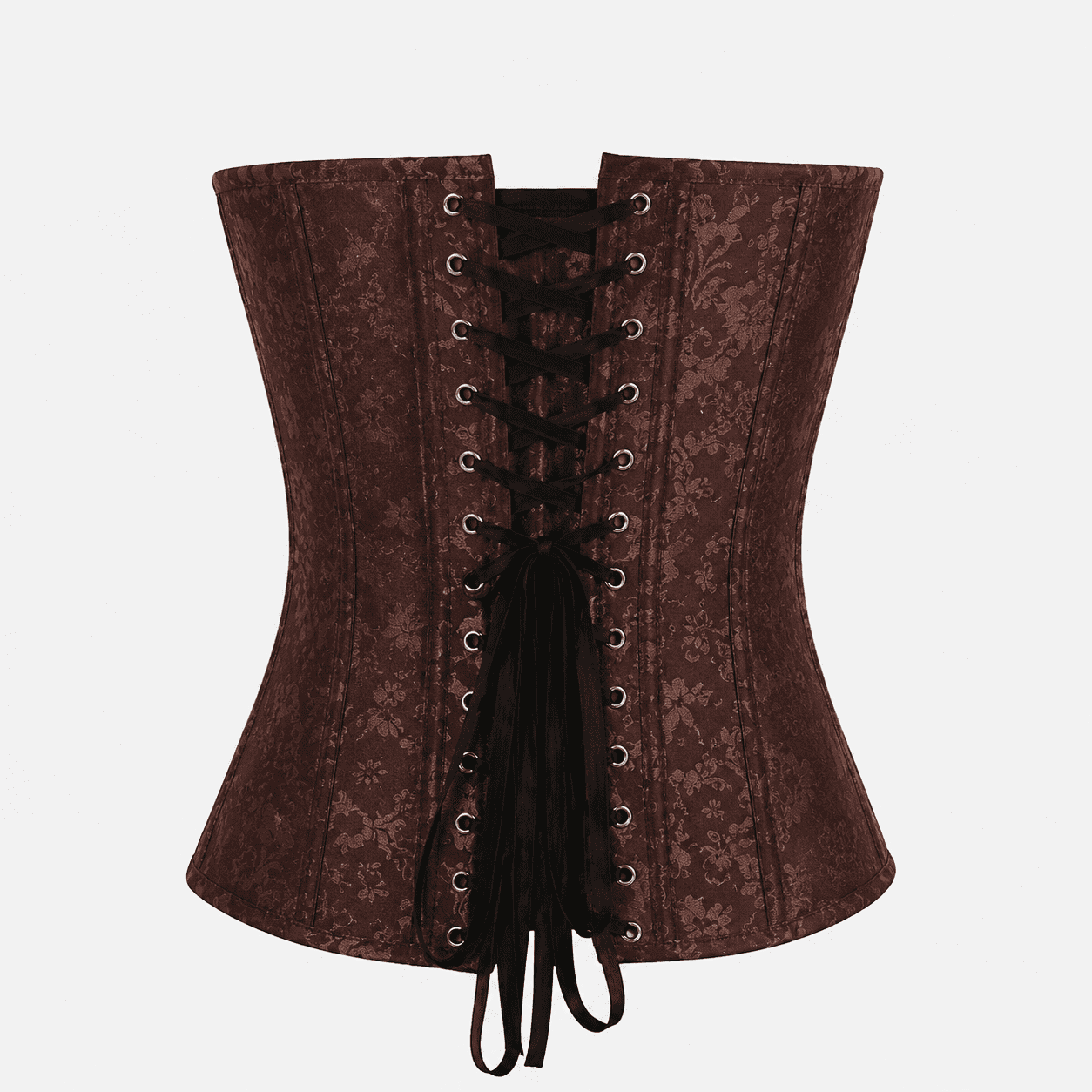 Corset Bustier Brun Argenté Brodé – Image 4