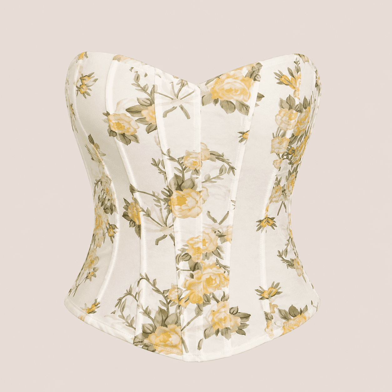 Corset Bustier Fleuri Tons Pastels abricot – Image 2