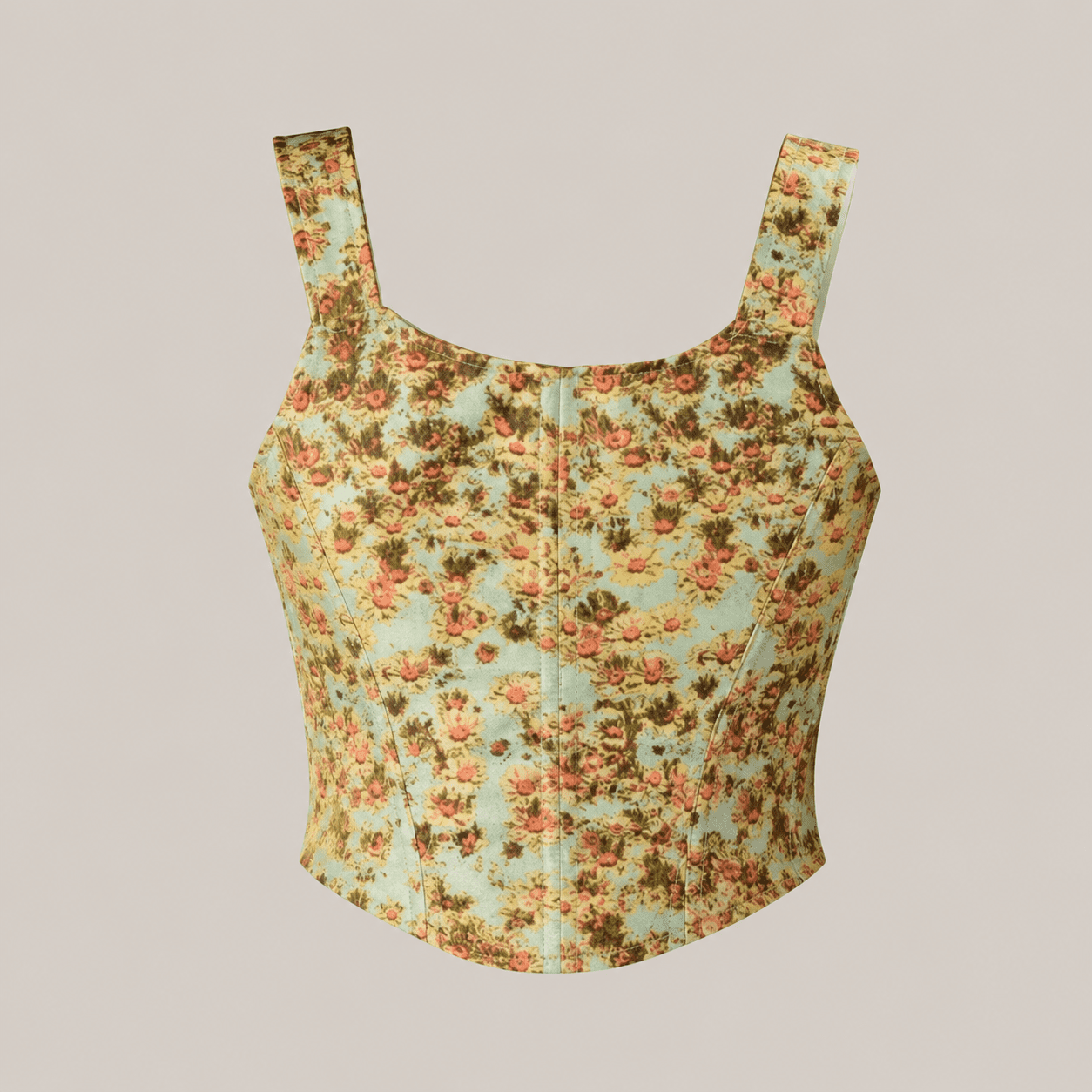 Corset Cottagecore Bustier Vintage Vert – Image 3