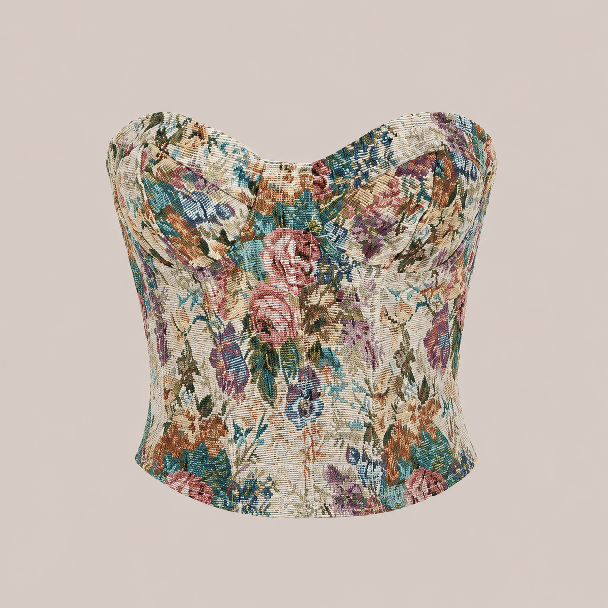 Corset Fleuri Multicolore Bustier Renaissance – Image 2