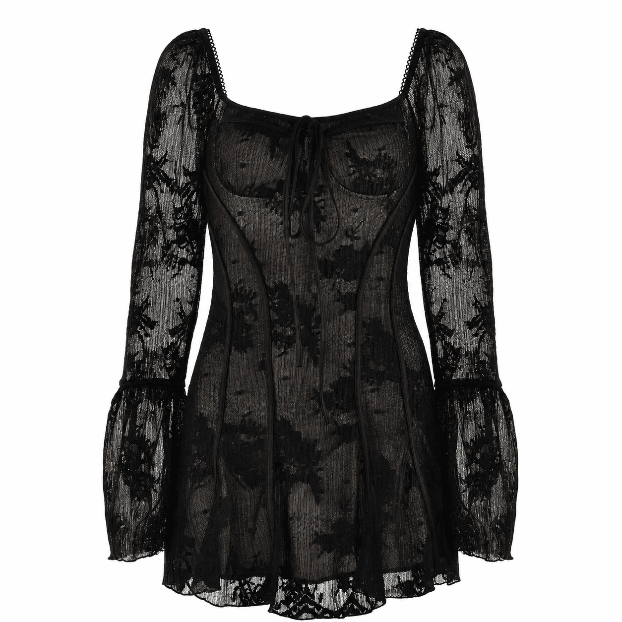 Robe Bustier Mini Dentelle Noire effet Corset – Image 4