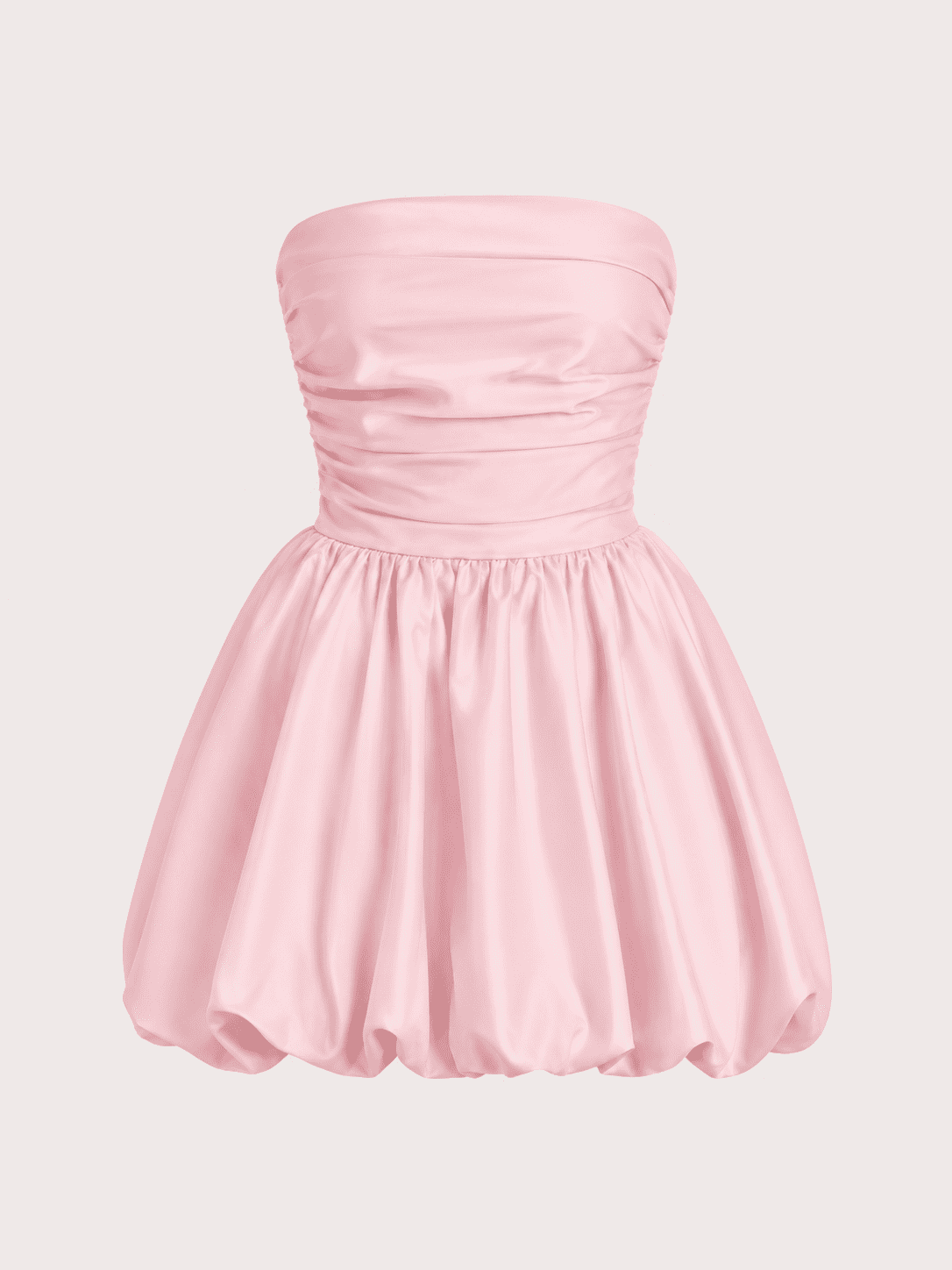 Robe Bustier Mini Drapée Satinée Rose – Image 3