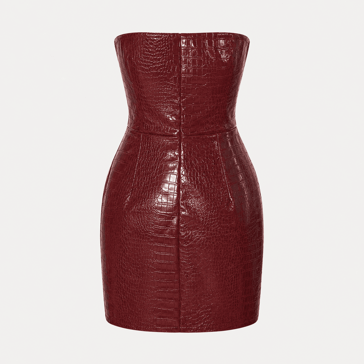 robe corset mini bordeaux similicuir effet crocodile dos corset paris