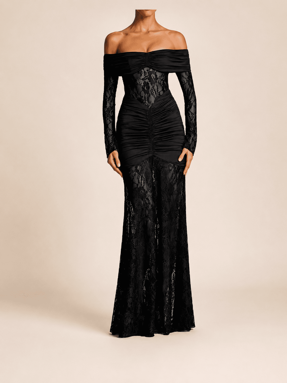 Robe Longue de soirée Sirène Bustier Noir – Image 3