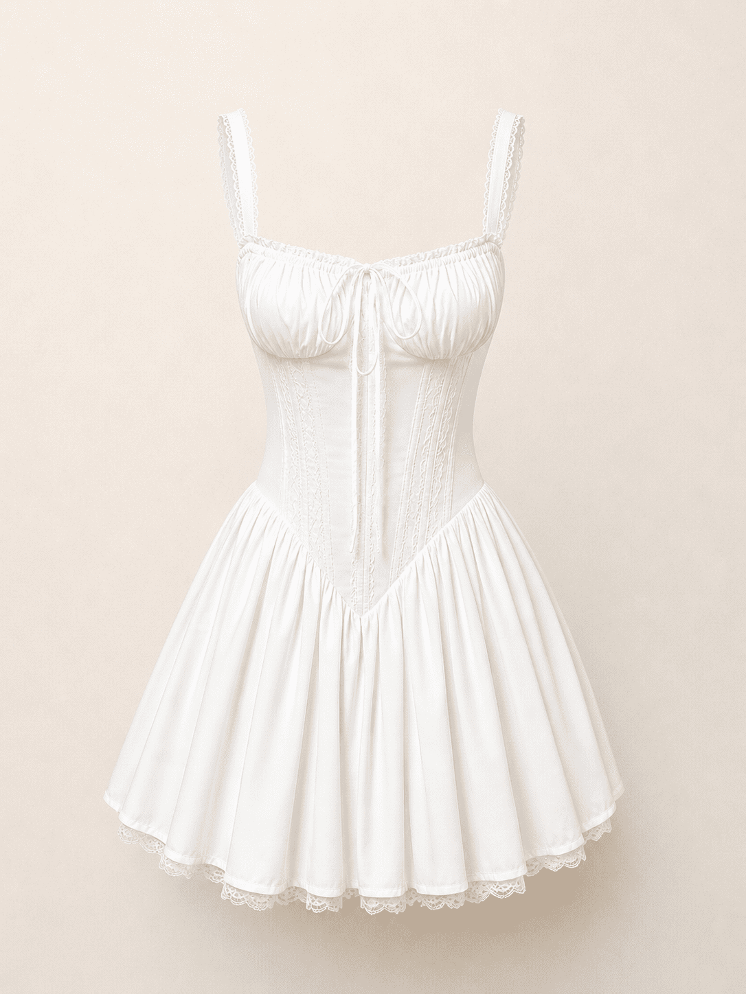 Robe Corset Mini Blanche Patineuse Élégante – Image 3