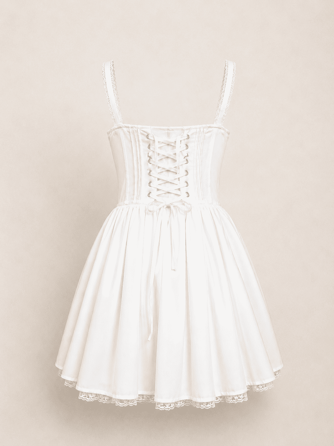 Robe Corset Mini Blanche Patineuse Élégante – Image 4