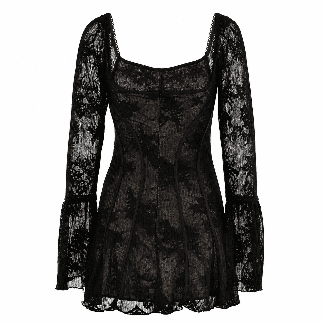 Robe Bustier Mini Dentelle Noire effet Corset – Image 5
