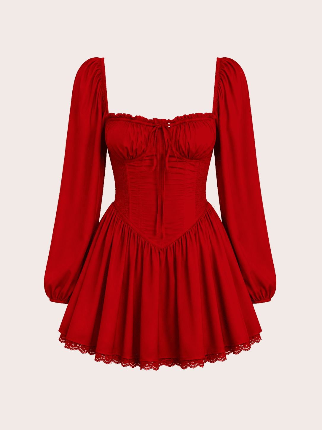 Robe Mini Rouge Coquette Bustier Corset – Image 3