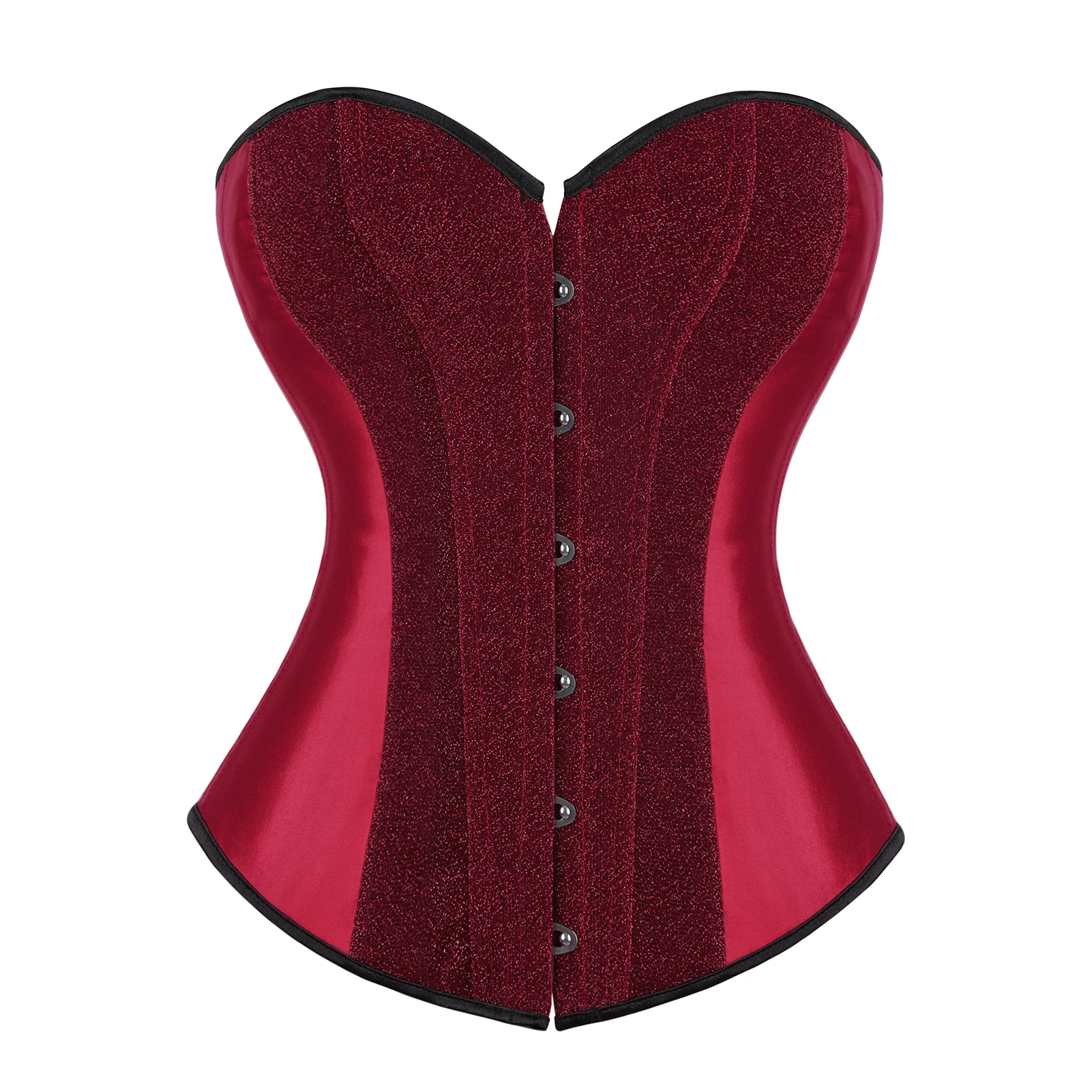 Corset Rouge Néo-Victorien à Paillettes