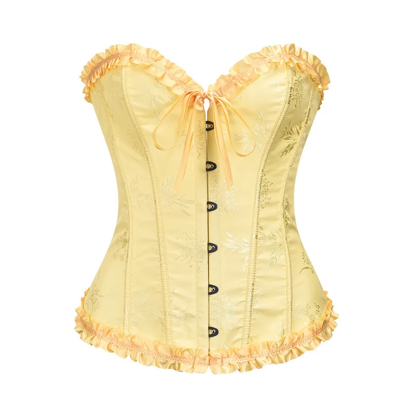 Corset Victorien Jaune Pastel Boudoir Chic – Image 2