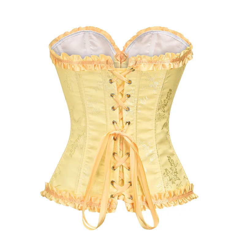 Corset Victorien Jaune Pastel Boudoir Chic – Image 3