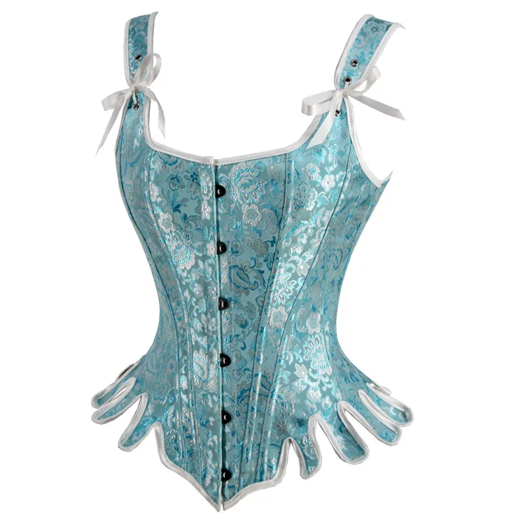 Corset Bleu Poudre Argenté Renaissance – Image 3