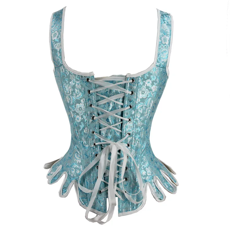 Corset Bleu Poudre Argenté Renaissance – Image 2