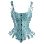 Corset Bleu Poudre Argenté Renaissance