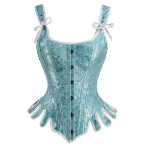 Corset Bleu Poudre Argenté Renaissance