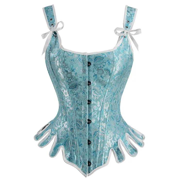 Corset Bleu Poudre Argenté Renaissance