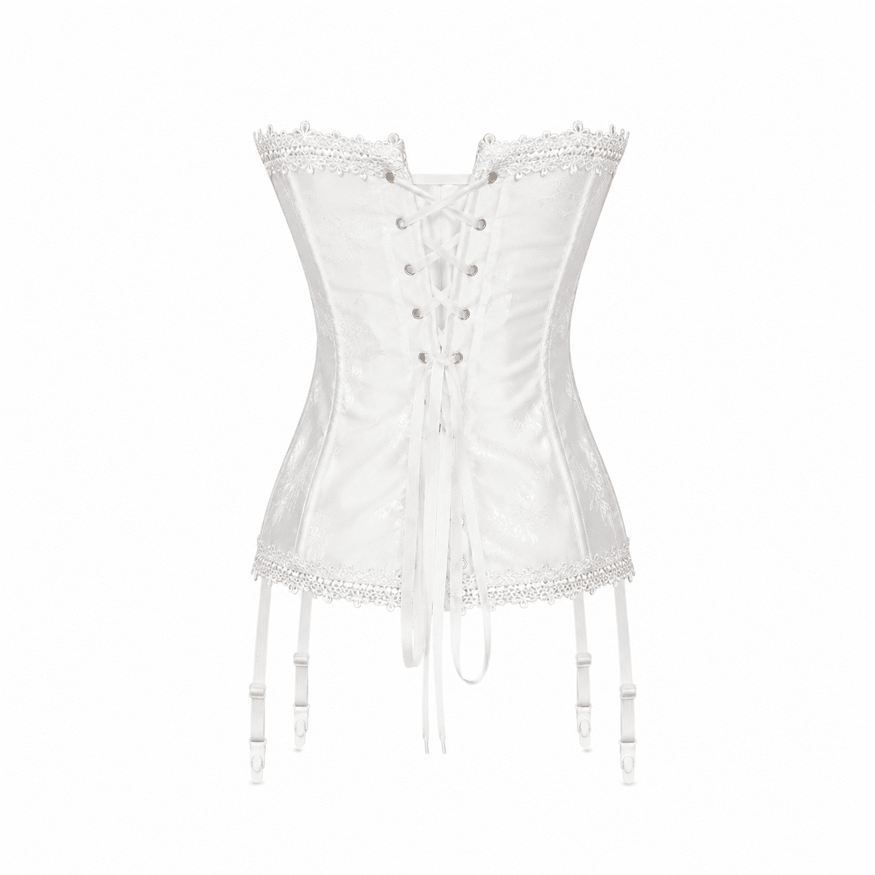 Corset Blanc Porte-Jarretelles effet Satin – Image 4