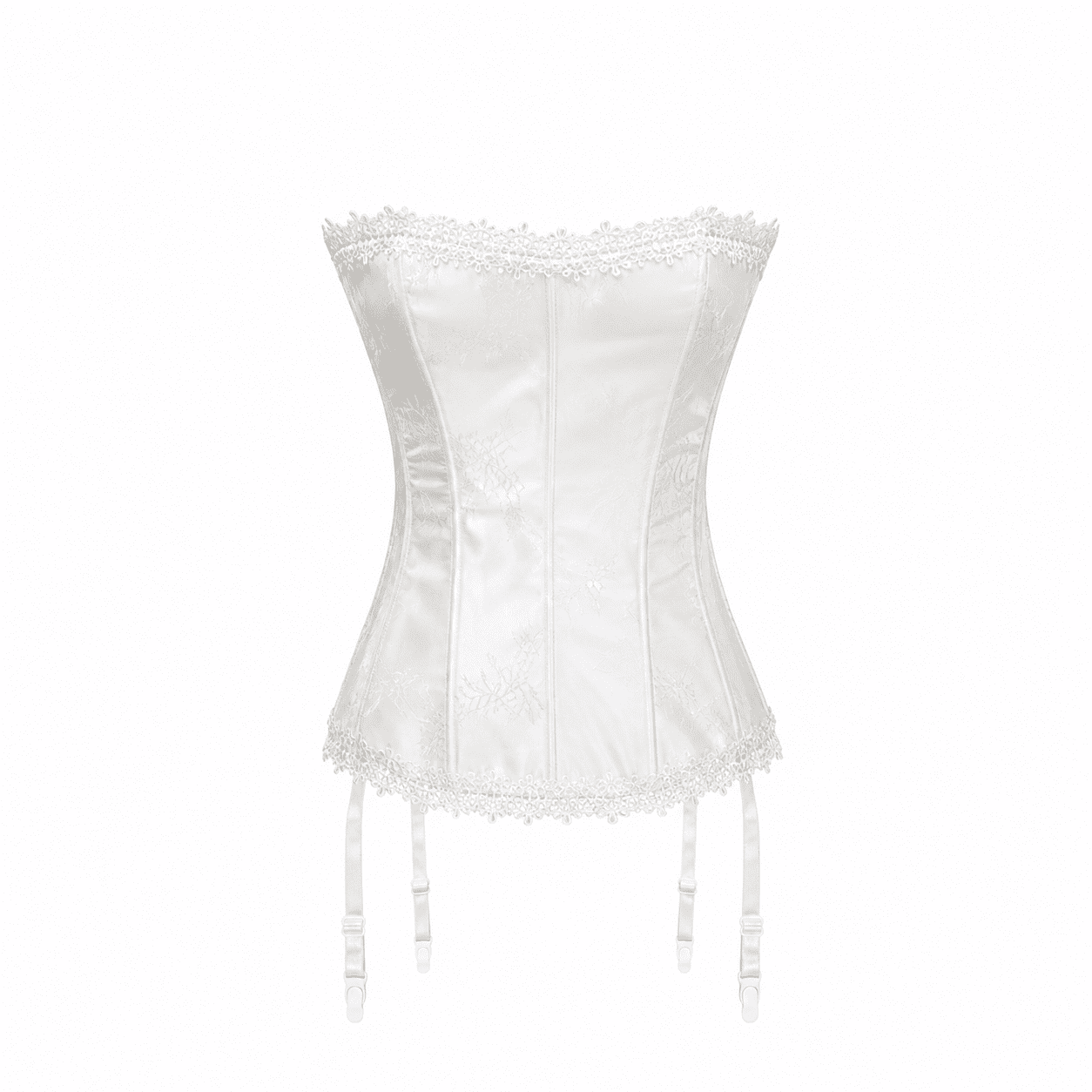 Corset Blanc Porte-Jarretelles effet Satin – Image 3