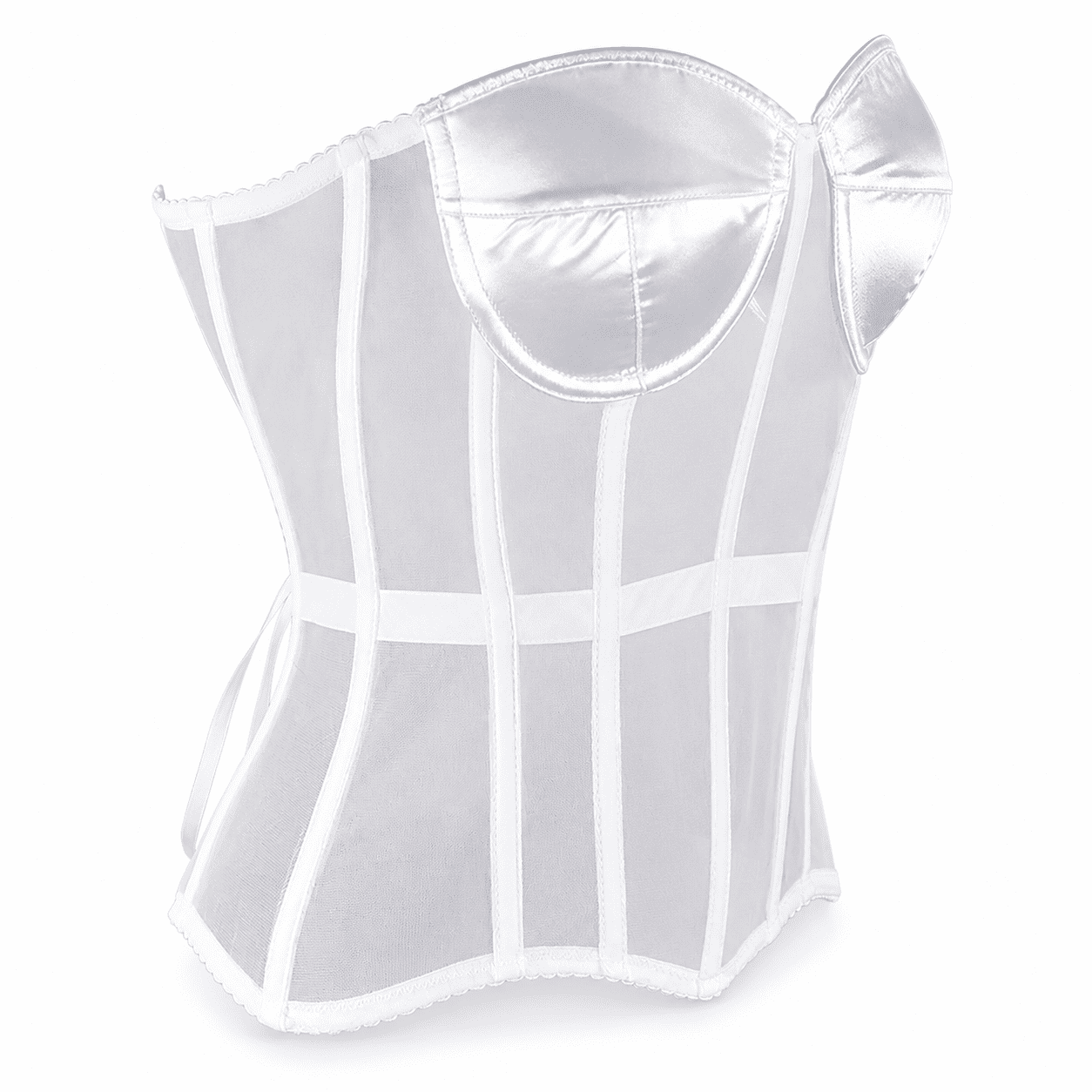 Corset Blanc Transparent Grande Taille – Image 4