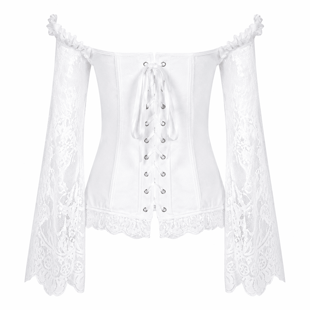 Corset Bustier Blanc Manches Longues 2XL-6XL – Image 2