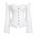 Corset Bustier Blanc Manches Longues 2XL-6XL