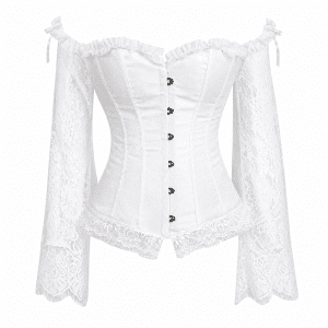 Corset Bustier Blanc Manches Longues 2XL-6XL
