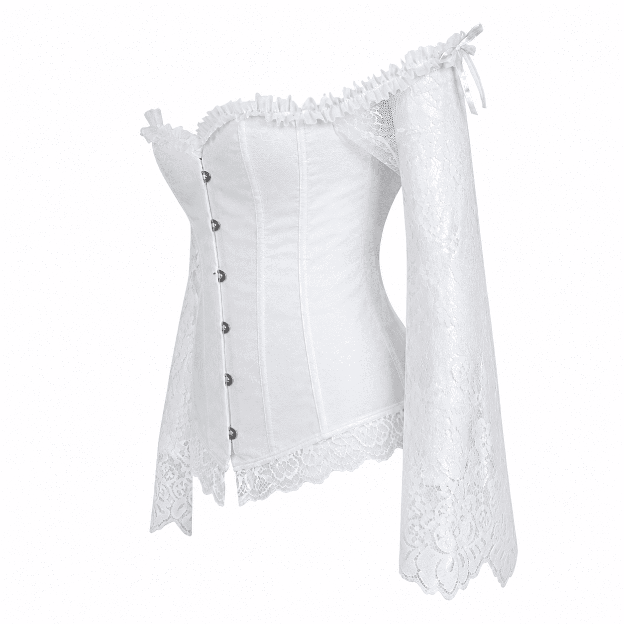 Corset Bustier Blanc Manches Longues 2XL-6XL – Image 3