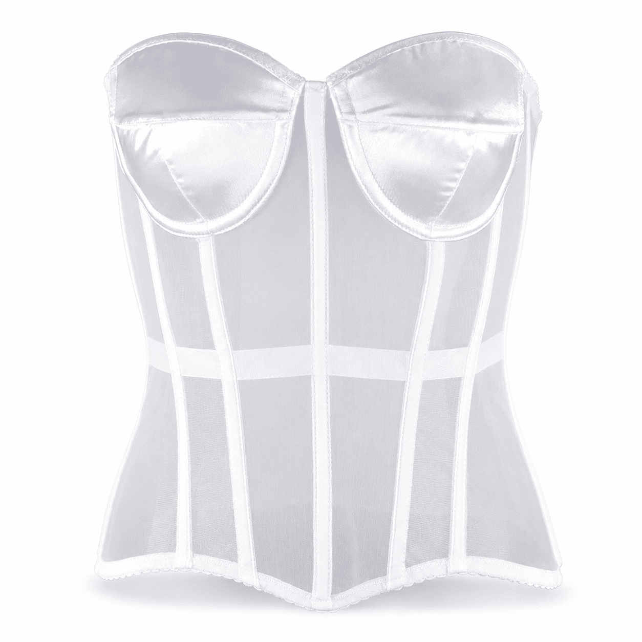 Corset Blanc Transparent Grande Taille – Image 2