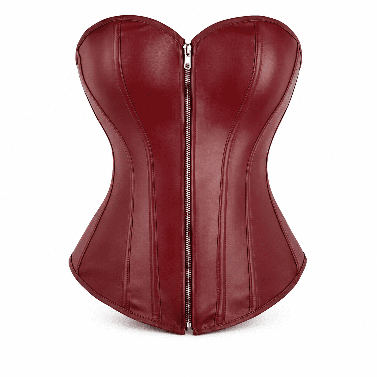 Corset Bustier Bordeaux en Similicuir 2XL-6XL – Image 2