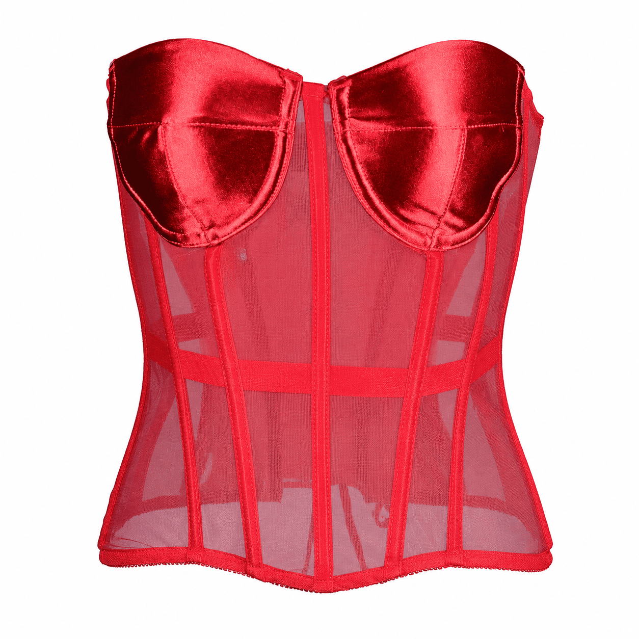 Corset Rouge Transparent Grande Taille – Image 2