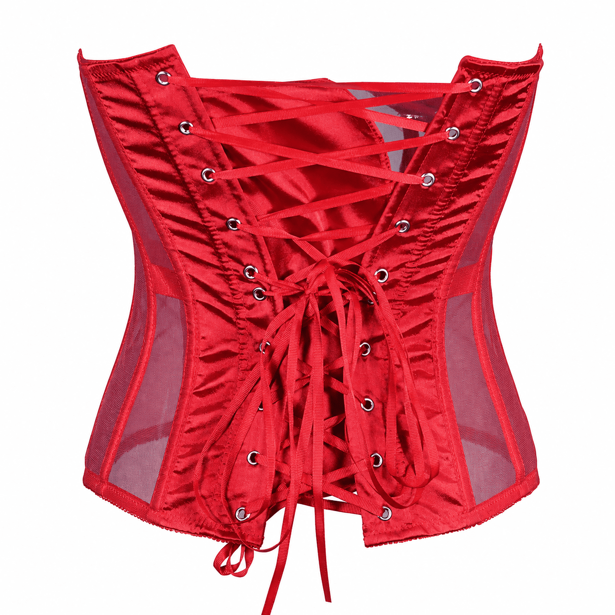 Corset Rouge Transparent Grande Taille – Image 3
