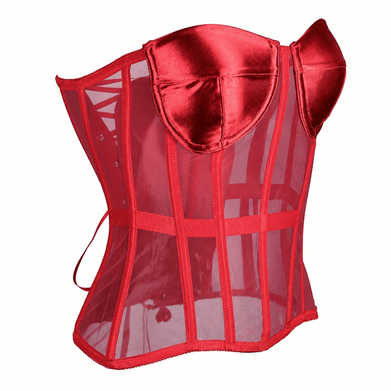 Corset Rouge Transparent Grande Taille – Image 4