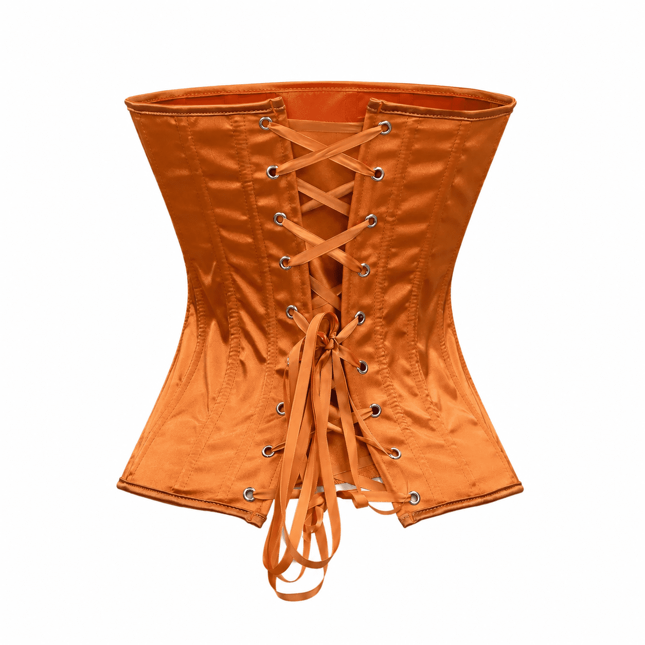 Corset Bustier Satin Orange Brûlé – Image 3