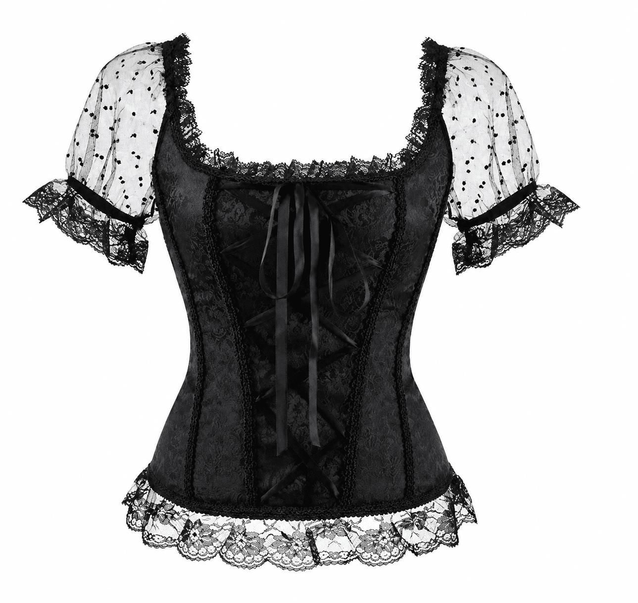 Corset Bustier Victorien Romantique Noir – Image 2