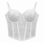 Soutien-Gorge Corset Blanc à Paillettes