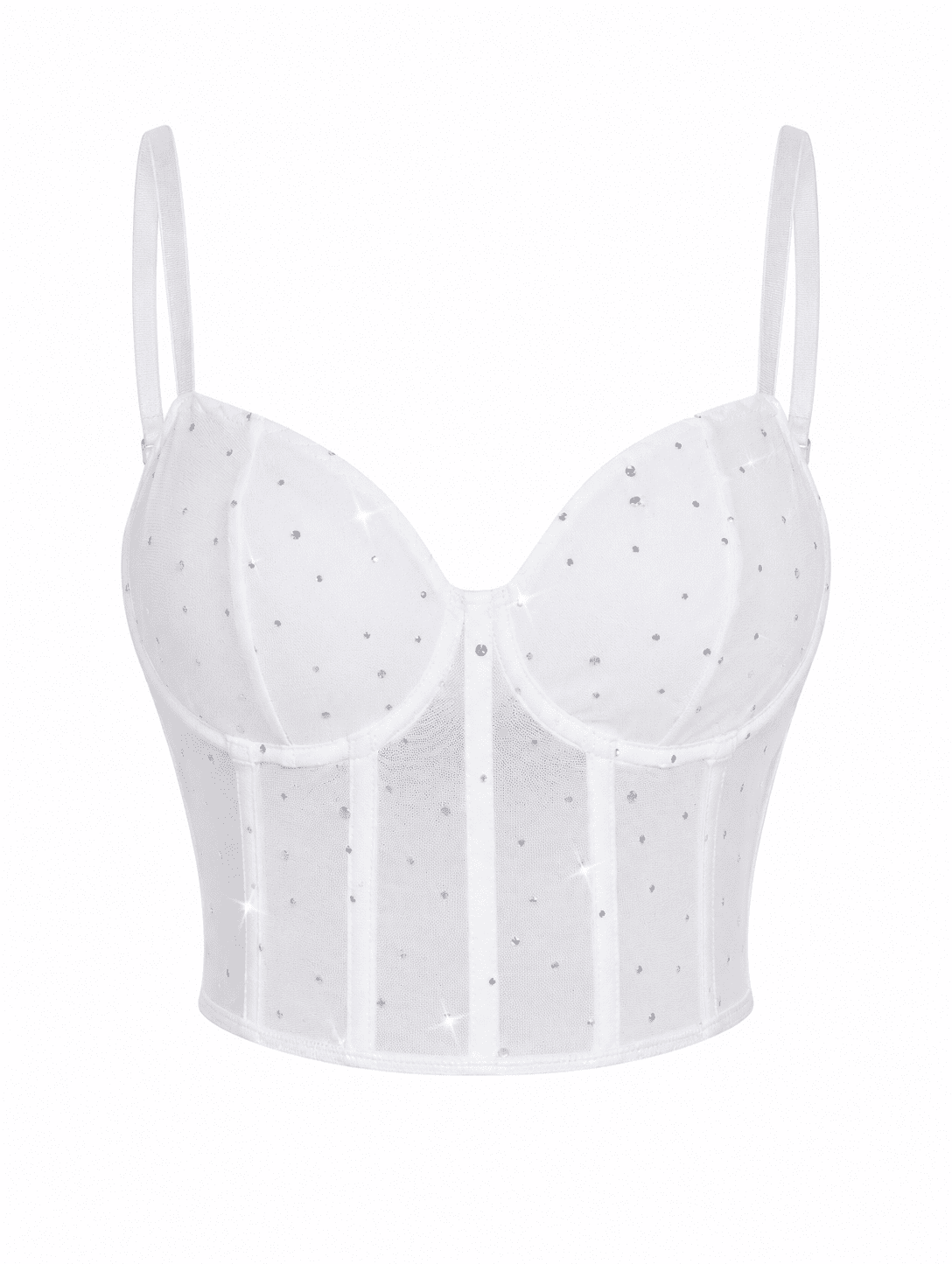 Soutien-Gorge Corset Blanc Brillant – Image 2