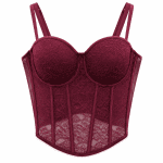 Soutien-Gorge Corset Bordeaux en Dentelle
