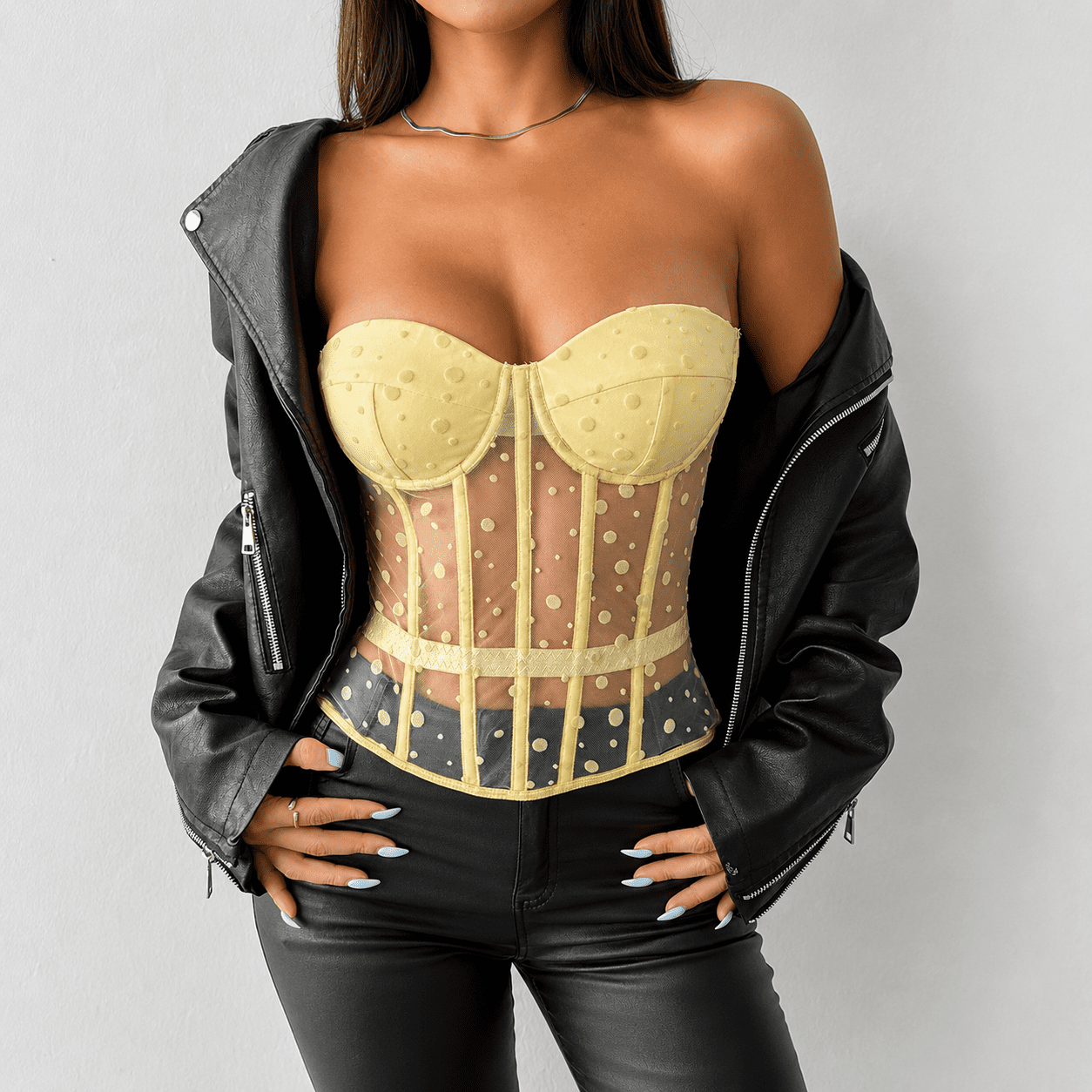 Corset Soutien-Gorge Jaune Transparent