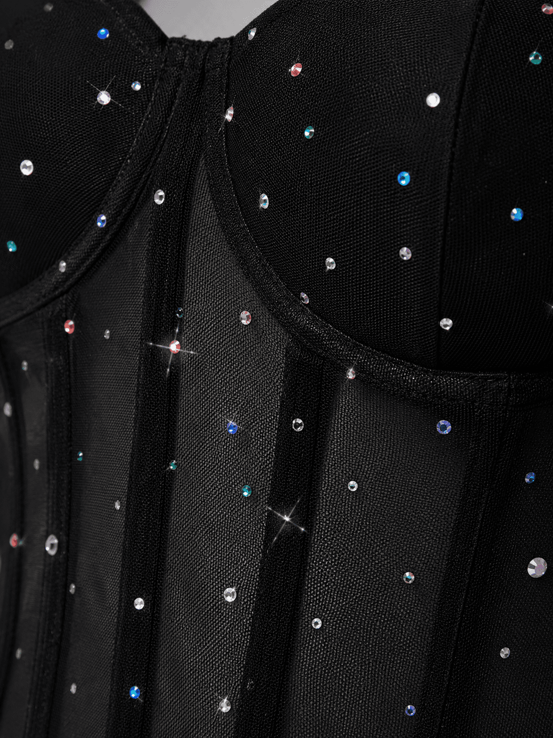 Corset Soutien-Gorge Noir à Strass – Image 5