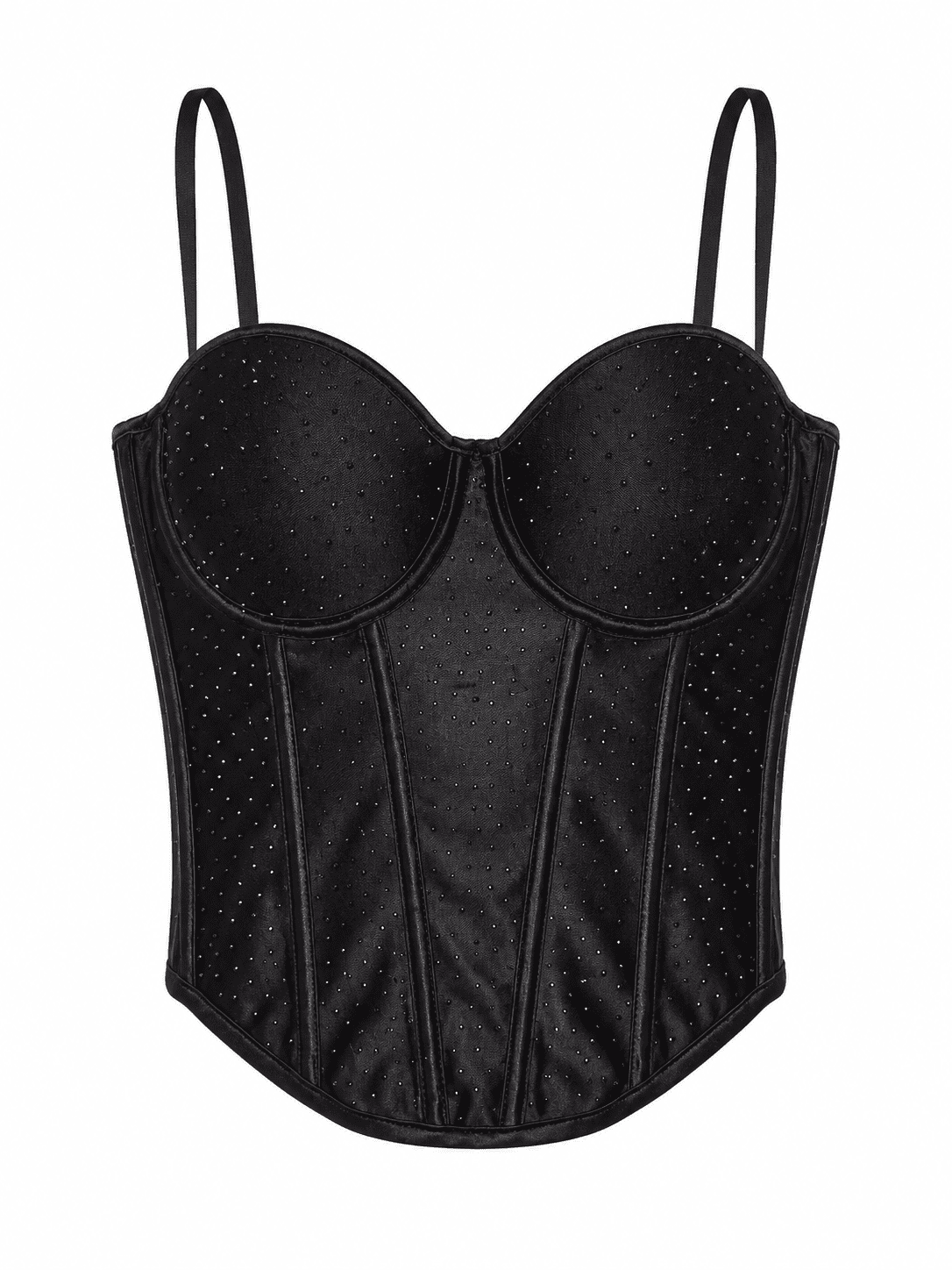 Corset Soutien-Gorge Noir Brillant – Image 2